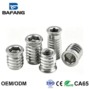 304 Stainless Steel Internal and External Threaded Embedded Nuts, Furniture Set Nuts, Hex Socket Countersunk Screws, Studs