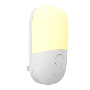 Plug in Brightness Adjustable Soft Warm White Light Sensor Night Light for Home