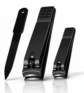 Stainless Steel Curved Luxury Nail Clippers File Heavy-Duty For Thick Nails Professional Pedicure/Manicure Tools For Finger Men
