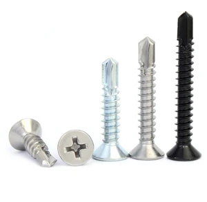 High Quality Galvanized Stainless Steel Cross Countersunk Head Self-Tapping Drill Screws Flat Head Self-Drilling Screws