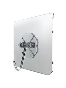 Waterproof Plastic Suction Cup Hook Strong Adhesive 6x6cm Kitchen Bathroom No-trace Design Drill-free Mop Holder Door