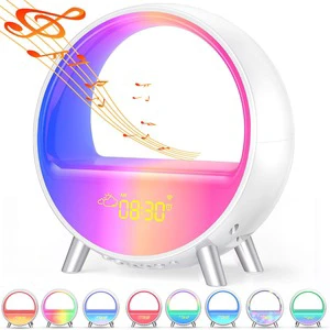 FY802 Tuya Smart LED EU Music Sunrise Wake-up Light Atmosphere Lamp RGB Colorful Light Speaker Sleep Companion 15W Wireless