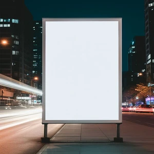 Outdoor Vertical Rectangle Aluminum LED Advertising Light Box with Adjustable Height Waterproof Customizable Brightness & Color