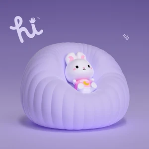 ICARER FAMILY Cute Led Night Light Silicone Cartoon Lamp Rechargeable Patting Light Children Nightlight Kid Bedroom Decor Gifts