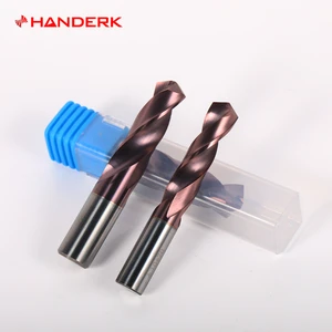 HANDERK Hrc55/65 Cemented Carbide Twist Drill Durable Sharp CNC Drill Bits with Coated for CNC Drilling Tool
