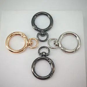Custom Round Clasp Spring Keychain Rotating O-ring Clasp Clips O Ring Keychain for Bag Hardware Pendant DIY Keychain Accessories
