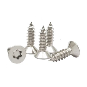 Custom 304 Stainless Steel Torx Flat Head Self Tapping Screw Torx Wood Screws Stainless Steel 304 Clip Anti Rusty Fastene