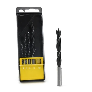 Nesen Brand High Grade Three Point Wood Drill Bit Set 4-10mm 5Pcs Matte Finish Overall Length for Household & Professional Use