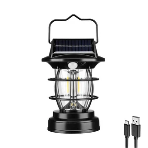 White LED Solar Lantern Wholesale Rechargeable Stepless Dimming Waterproof ABS Body IP65 Camping Light