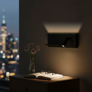 Minimalist Nordic Iron Acrylic Ambient Lighting Fixture Modern Wall Lamp for Living Room, Lounge and Foyer with Shelf