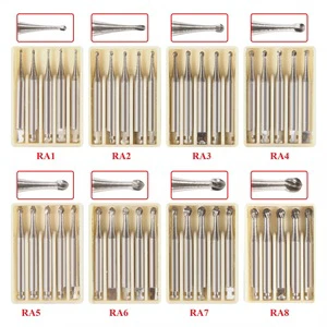 5PCS Dental Carbide Low Speed Round Burs RA 1 2 3 4 5 6 7 8 For Contra Angle