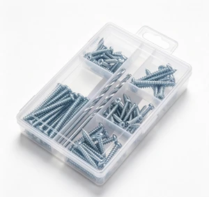 High Quality Multi-size Masonry Screw With Drill Bits Kit Plastic Storage Box Home Renovation Construction Hand Hardware Tools