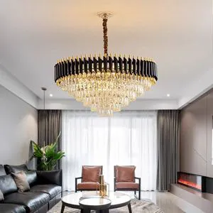 Modern Style Stock Living Room Large Italian Gold Wedding Lampen Crystal Ceiling Luxury Lustre Chandelier Crystal Pendant Lights