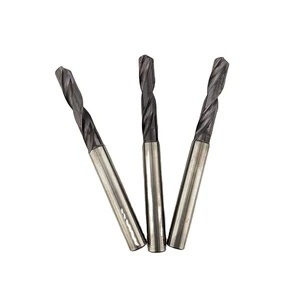 Solid Carbide Twist Drill Bit with Coating for Stainless Steel Metal Drilling Self-Centering Point Chamfering CNC Cutting Tool