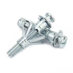 Heavy Duty Zinc Plated Hollow Wall Anchor Kit for Drywall & Plasterboard, Universal Expansion Screw Bolt Set for Construction