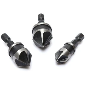 3Pcs 12/16/19mm Hex Woodworking Countersink Boring Drill Bit Set for Wood Plastic Quick Change Drill Bit Tool Chamfer Drill Tool
