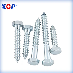 Carbon Steel Zinc Plated External Hex Head Self Tapping Lag Screw Thread Hexagon Wood Screws DIN571 M6 M8 M10 M12