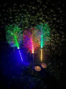 Popular Children's Christmas Gifts Solar-Powered IP65 Water-Resistant PMMA LED Adjustable Color Temp Fiber Optic Lights