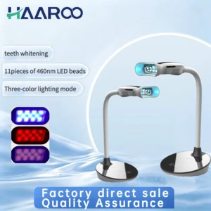 Bedside Cold Light Teeth Brightening Lamp - No-Hand LED Blue Light Oral Beauty Appliance - Sit Back & Remove Coffee Smoke Stains
