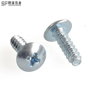 Galvanized Steel Tapping Screw ST 2.2-9.5 Carbon Steel Zinc Plated Cross Recessed Big Flat Head Self-Tapping Screws