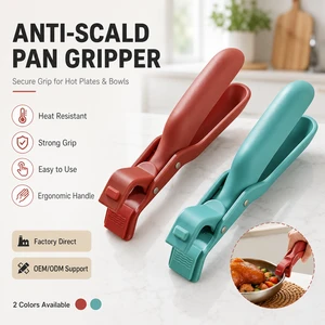 Multi-Purpose Eco-Friendly Anti-Scald Dishwasher Safe Bowl Holder Clip-Lightweight PP Silicone Hot Plate Gripper Non-slip