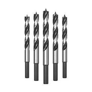 3-Point Brad Point Wood Drill Bit Set High Carbon Steel 3-16mm 12mm Shank Diameter Black White Twist Drill Bits for Hardwood
