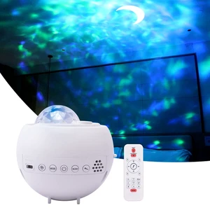 Starry Projector LED Night Light Modern Ocean Wave Music Speaker White Noise Lamp for Decoration Birthday Gift Party