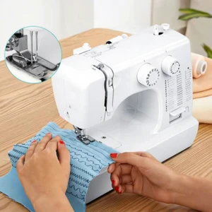 China 818 Household Electric 45 Thread Type Double Needle Multifunction Mini Sewing Machine with Motor Auto Winding & LED Light