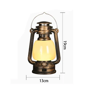 Vintage LED Hanging Lantern Three Modes Flickering Flame Decorative Light Operational Camping Lamp