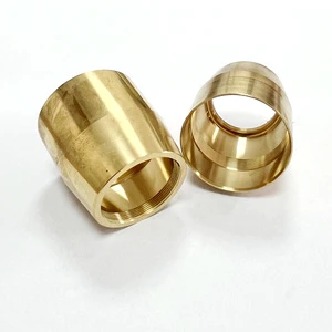Precision CNC Machined Brass Internal Threaded Sleeve, Custom Brass Adapter Bushing and Coupler for Hydraulic & Plumbing Systems