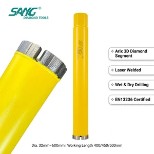SANG Arix Turbo Laser Welded Dry Wet Diamond Core Drill Bit for Drilling Reinforced Concrete Masonry Brick EN13236 UNC1-1/4 M14