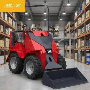 YGZG Industrial 2 Cylinder Gasoline Powered 500kg Capacity Sit Wheeled Skid Steer Loader Enclosed Cabin Hydraulic Pump Motor