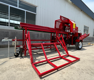 35 Ton Gasoline Engine Electric Starting Belt Infeed Hydraulic Wood Processor Log Splitter with Chain Saw