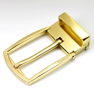 Custom Gold Color Ratchet Clip Pin Belt Buckle Zinc Alloy 32mm Casual For Leather Belt