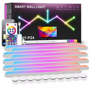 Tuya Dream Color Wall Light Rhythm Music Atmosphere Lamp Background Glide Smart RGBIC LED Wall Lights for Bedroom Gaming