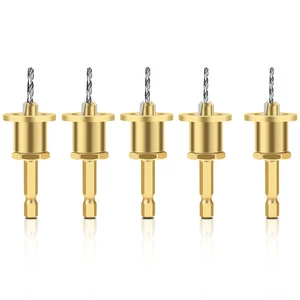 1/4in Hex Shank Countersink Drill Carbide Tipped Woodworking Tools Adjustable Low Friction Depth Screw Hole Opening Tools