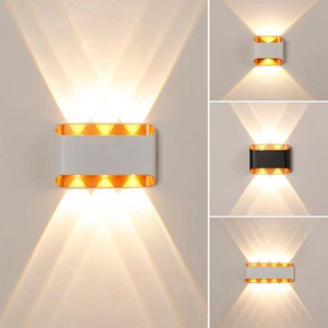 Modern Simple Golden LED Outdoor Wall Lamp Creative Villa Exterior Wall Courtyard Bedroom Away Waterproof