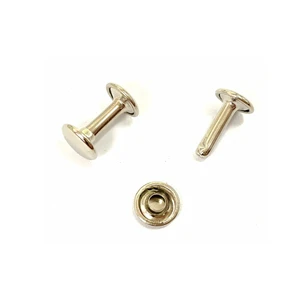 Decorative Carbon Steel Nickel Plated Double-Headed Rivets for Shoes Application with Custom Color and Size