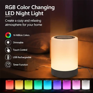 T2 Eye Care LED Night Light Touch Dimmer 16 Color Changing USB Rechargeable Sleep Lamp OEM ODM
