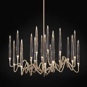 Modern Interior Led Crystal Glass Chandelier Design for Villa and Hotel Pendant Hanging Light Fixture