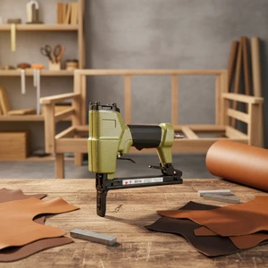 XINYI Air Stapler 21Ga Long Nose 8016L Industrial Grade Pneumatic Nail Gun U-shaped Leather Nail Sofa Woodworking Decoration