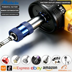 Magnetic Self-locking Quick-release Drill Bit Adapter with Standard 6.35mm Hex Shank Compatible with Impact Drivers and Electric