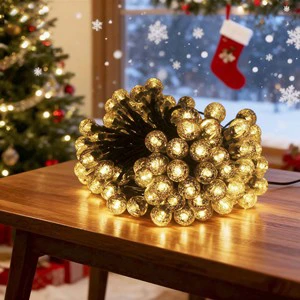 Wholesale IP44 Plastic Outdoor Garden LED String Lights Solar Christmas Bubble Ball Fairy Lights Rechargeable Waterproof