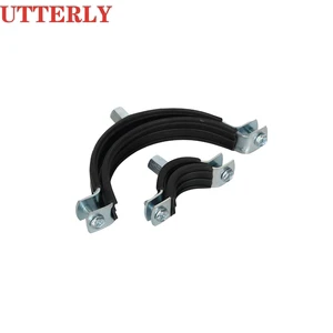 Factory Direct Heavy Duty Pipe Clamp, Galvanized Carbon Steel with Rubber Lined, 1/2