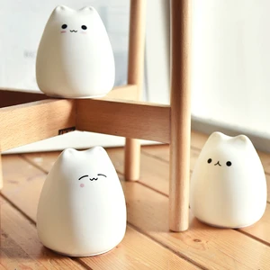 Portable Cheap Silicone Cat Night Light 1200mAh Battery Chargeable Decoration Lamp for Baby Bedroom Living Room
