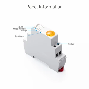 EAST JD9 Rail Mount LED Indicator Light 230V AC/DC 20mA Yellow Signal Lamp for Electrical Cabinets