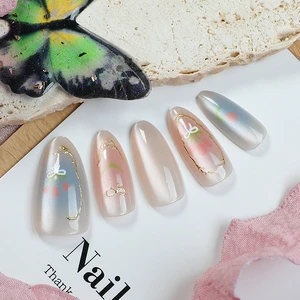 Nail Salon Dedicated New Flash cat Eye Flower Fantasy Color Boutique Detachable Wearable Nail Nail Piece Nail Piece