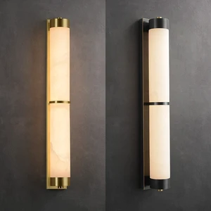 luxury atmosphere Creative Alabaster Round Wall Lamp Hotel Bedroom Bedside Wall Lamp Designer Recommended Style.