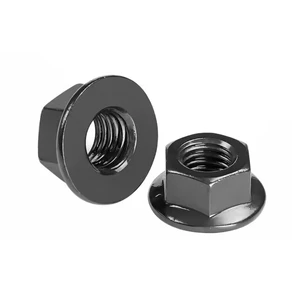 High Strength Hexagon Flange Nut Carbon Steel Zinc Plated Black Finish Hex Head Nut