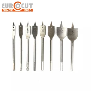 EUROCUT Broca Flat Wood Drill Bit High Carbon Steel Spade Bit for Wood Drilling